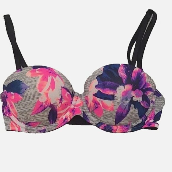 PINK Victoria's Secret Padded Cups Multi Way Push Up Floral Bra - Picture 1 of 8